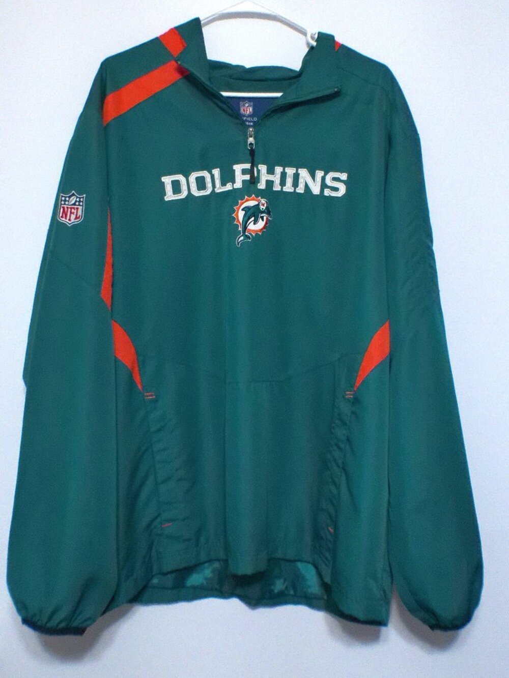 Reebok Y2K On Field Miami Dolphins Pullover Jacket Men’s Large NFL  AFC East